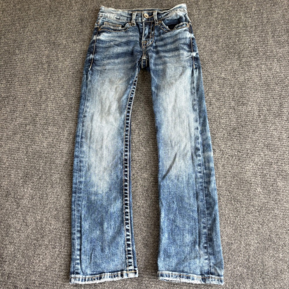 BKE Aiden Boys Bootleg Distressed Medium Wash Denim Jeans Size 24S